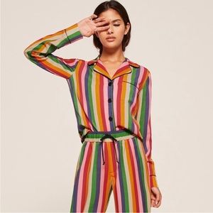 Reformation Rainbow Stripe Pajamas Set